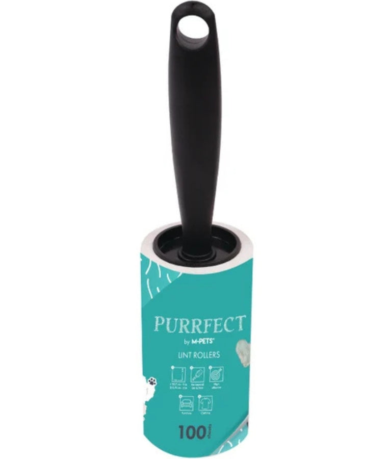 M-Pets - Purrfect Lint Roller, Removes Pet Hair From Furniture & Clothing, For Dogs & Cats - 100 Sheets Each