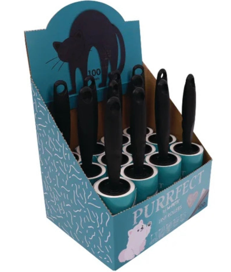 M-Pets - Purrfect Lint Roller, Removes Pet Hair From Furniture & Clothing, For Dogs & Cats - 100 Sheets Each