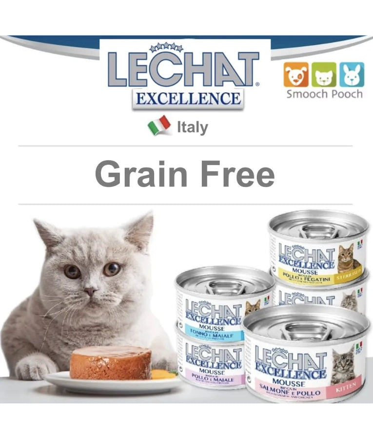 LeChat Excellence - Mousse Rich in Chicken & Liver, Grain-Free, Sterilised, Adult Wet Cat Food - 85g
