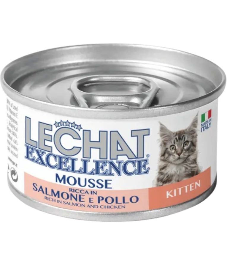 LeChat Excellence - Mousse Rich in Salmon and Chicken, Grain-Free, Kitten Wet Food - 85g