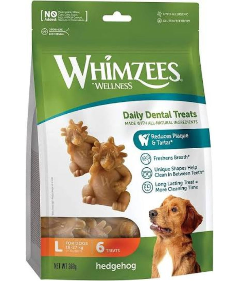 Whimzees - Hedgehog Dental Chew, Grain-Free, Adult, Large Breed, Dog Treats - 360g