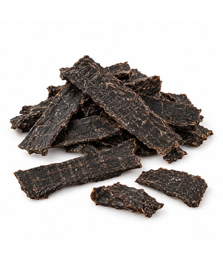 Dehydrated dog treats made from 100% beef liver, perfect for rewarding dogs in training.