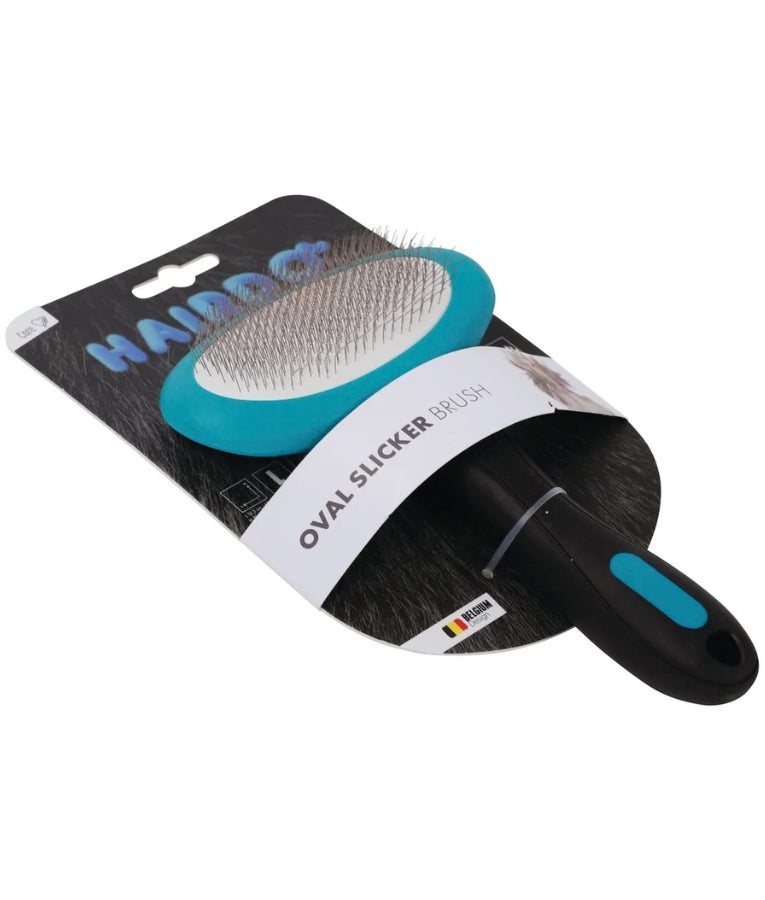 M-Pets - Hairdo Oval Slicker Brush, Ergonomic Detangling Design, For Dogs & Cats - S - L