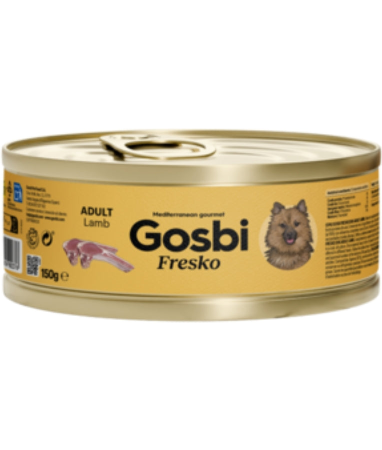 Gosbi - Fresko, Grain-Free Lamb Adult Complementary Wet Dog Food – Monoprotien Hypoallergenic For Sensitive Digestion 150g-400g