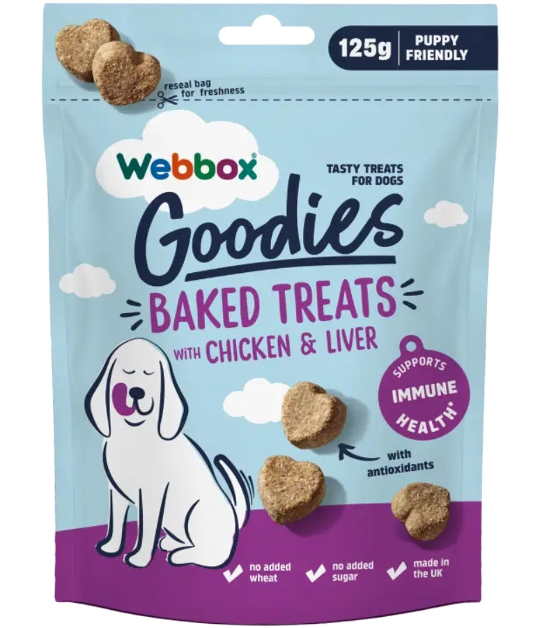 Webbox - Goodies Baked Treats With Chicken & Liver, Wheat-Free, Immune Health, All Life Stages, For Dogs - 125g