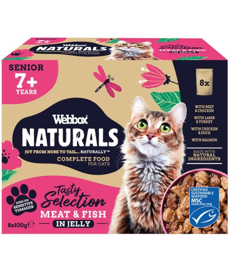 Webbox - Naturals Tasty Selection Meat & Fish In Jelly, Grain-Free, Senior 7+ Wet Food, For Cats - 8 x 100g
