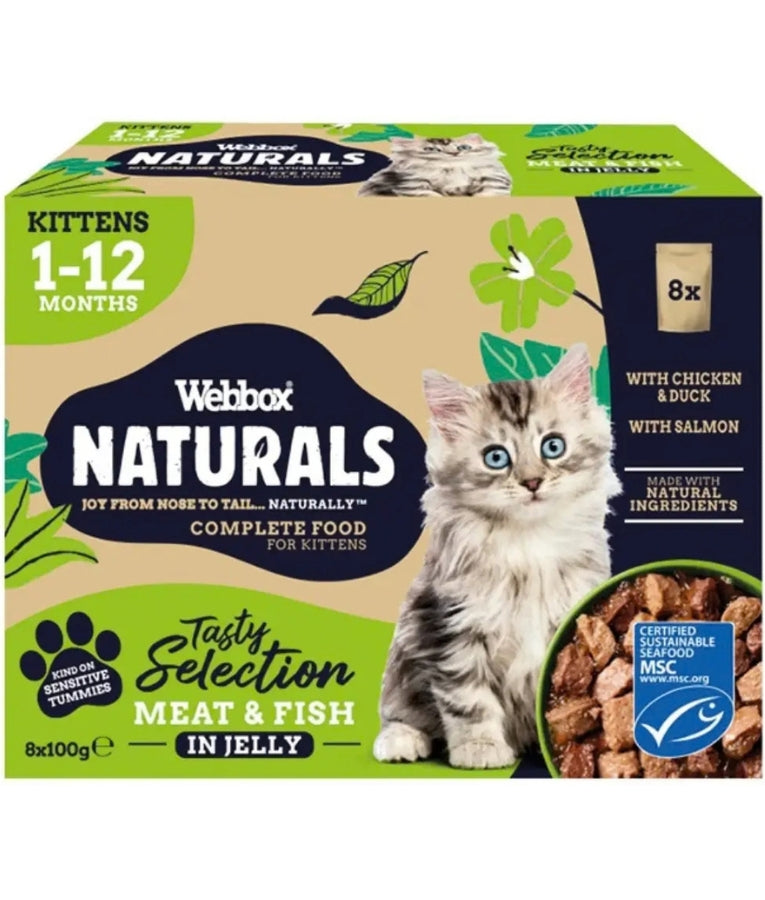 Webbox - Naturals Tasty Selection Meat & Fish In Jelly, Grain-Free, Kitten Wet Food, For Cats - 8 x 100g