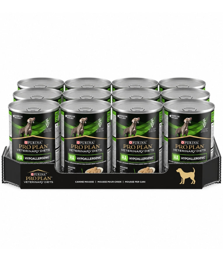 Purina - Pro Plan, Veterinary Diets, HA Hypoallergenic Mousse With Hydrolysed Soya Protein, All Life Stages, Wet Dog Food - 400g
