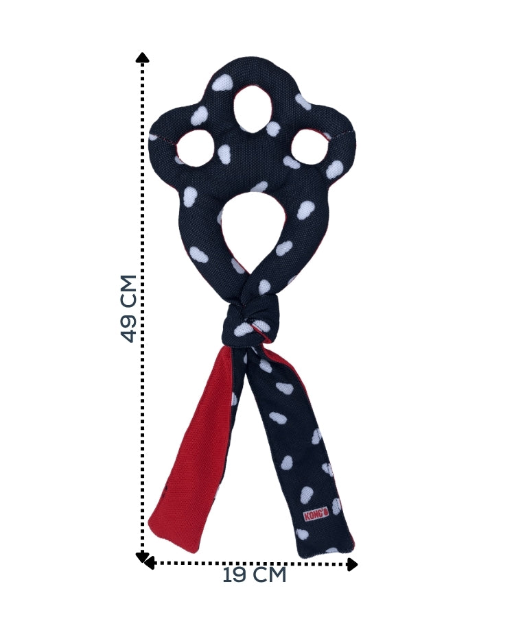 Kong - Rope Signature Chucker Print, Pawprint Top With Squeaker Tails, For Dogs - 49 x 19cm
