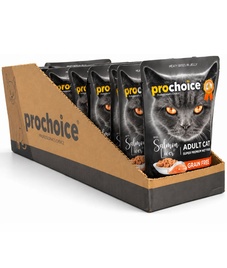 Prochoice - Adult Cat Bites With Salmon & Liver In Jelly 85g