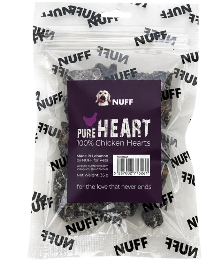 Nuff - Pure Hearts With 100% Chicken Heart, Single Ingredient, High-Protein, All Life Stages, For Dogs - 35g