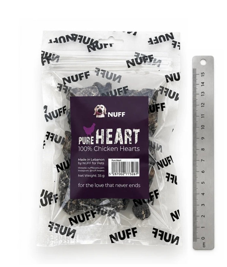 Nuff - Pure Hearts With 100% Chicken Heart, Single Ingredient, High-Protein, All Life Stages, For Dogs - 35g