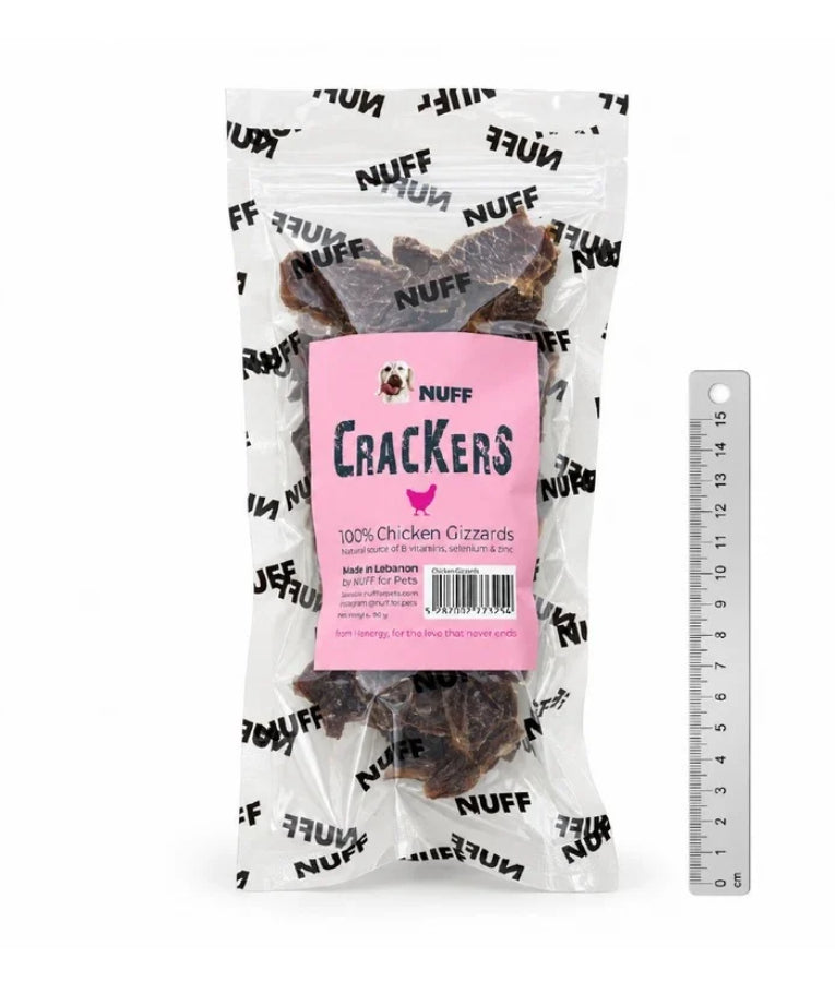 Nuff - Crackers With 100% Chicken Gizzards, Single Ingredient, High-Protein Low-Fat, All Life Stages, For Dogs - 60g