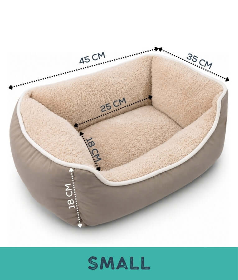 King Queen - Plush Orthopedic Rectangular Dog & Cat Bed – Washable, Soft Cushion - Small - Medium