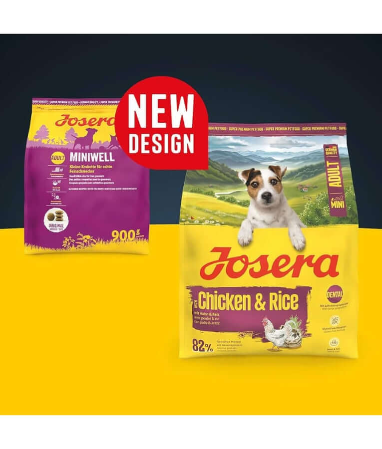 Josera - Miniwell Dry Dog Food – Poultry & Rice Small-Breed Adult, Small Kibble Size for Dental & Skin Support – 4.5 kg
