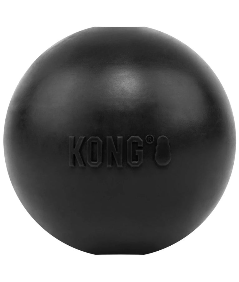 Kong - Extreme Ball, Puncture-Resistant Black Natural Rubber, For Dogs - S-L (6.4-8.9cm)