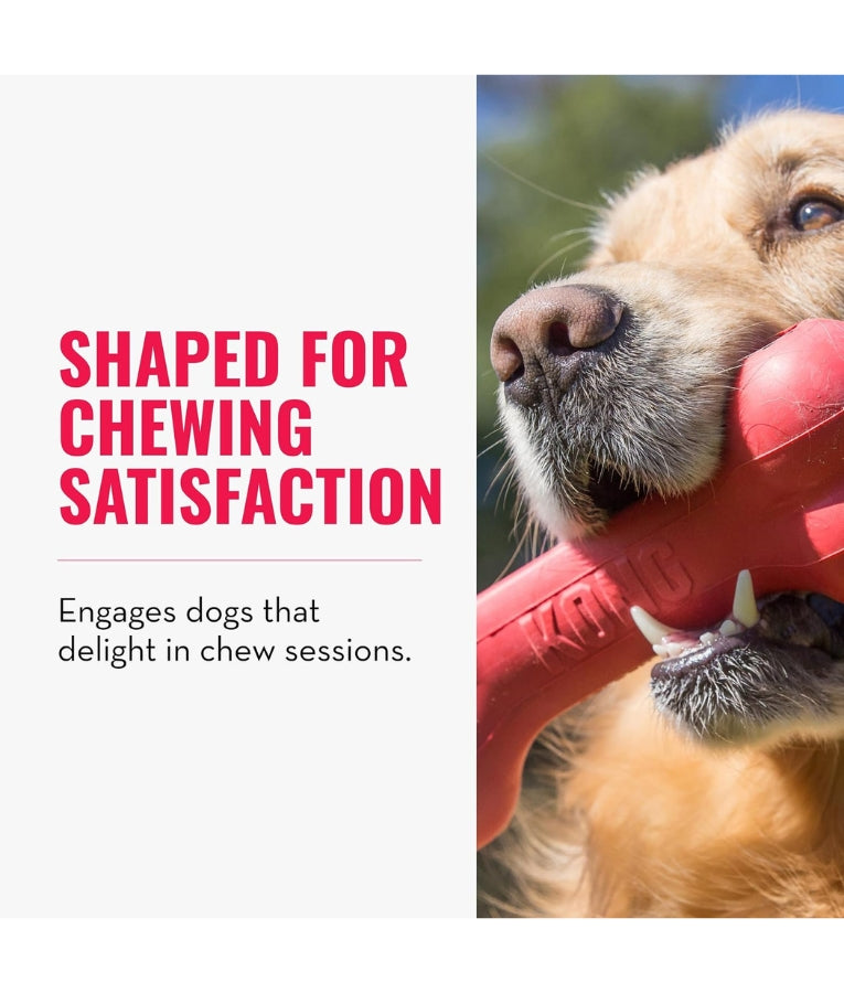 Kong - Goodie Bone, Durable Natural Red Rubber With Goodie Grippers, For Dogs - S-L (13.3-21.6cm)