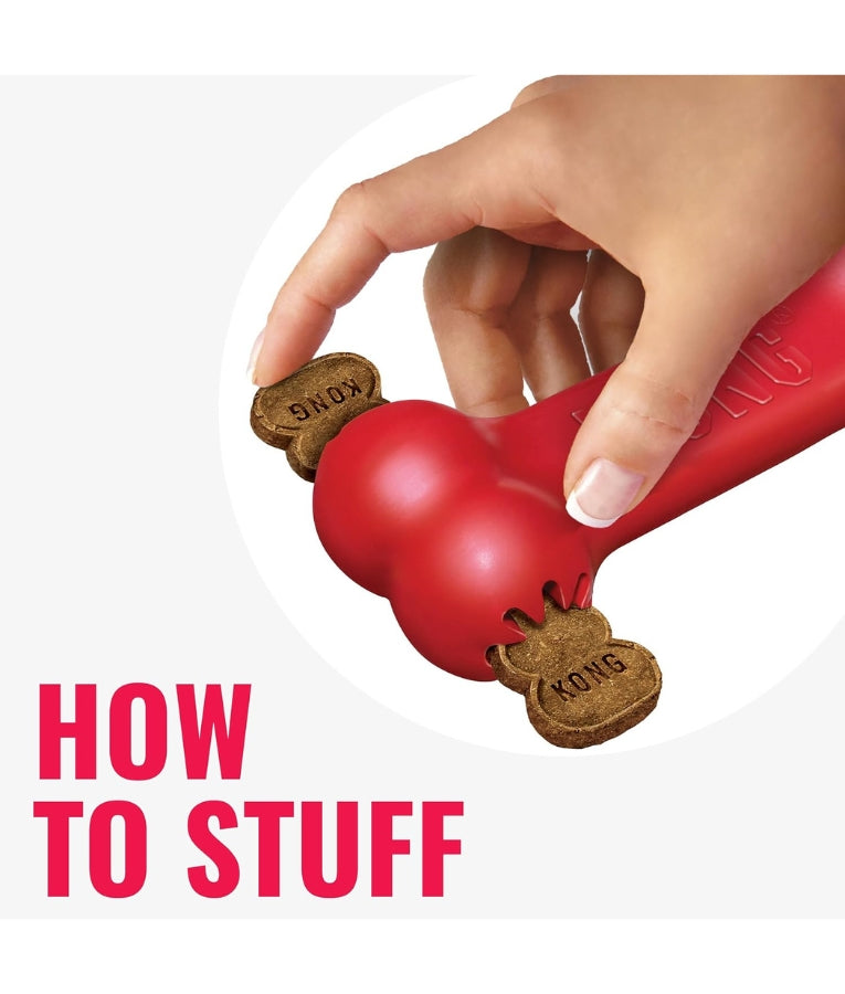 Kong - Goodie Bone, Durable Natural Red Rubber With Goodie Grippers, For Dogs - S-L (13.3-21.6cm)