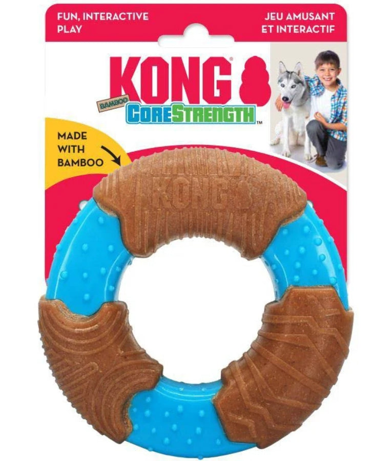 Kong - CoreStrength Bamboo Ring, Durable Bamboo-Infused Material, For Dogs - S-L (11.4-13.3cm)