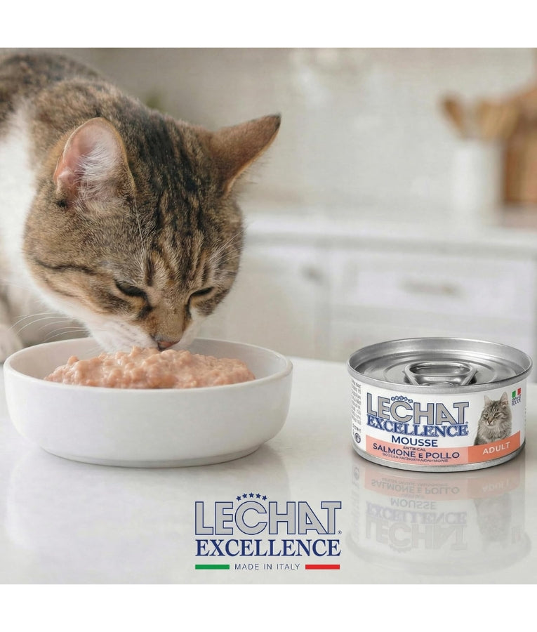 LeChat Excellence - Mousse Rich in Salmon & Chicken, Grain-Free, Adult Wet Cat Food - 85g