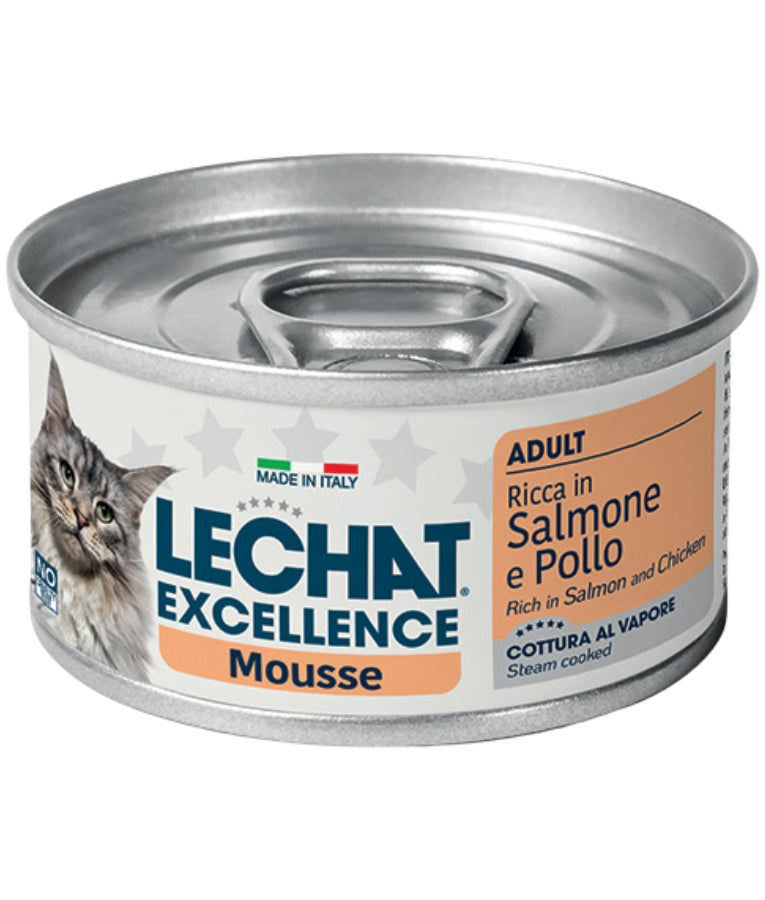 LeChat Excellence - Mousse Rich in Salmon & Chicken, Grain-Free, Adult Wet Cat Food - 85g