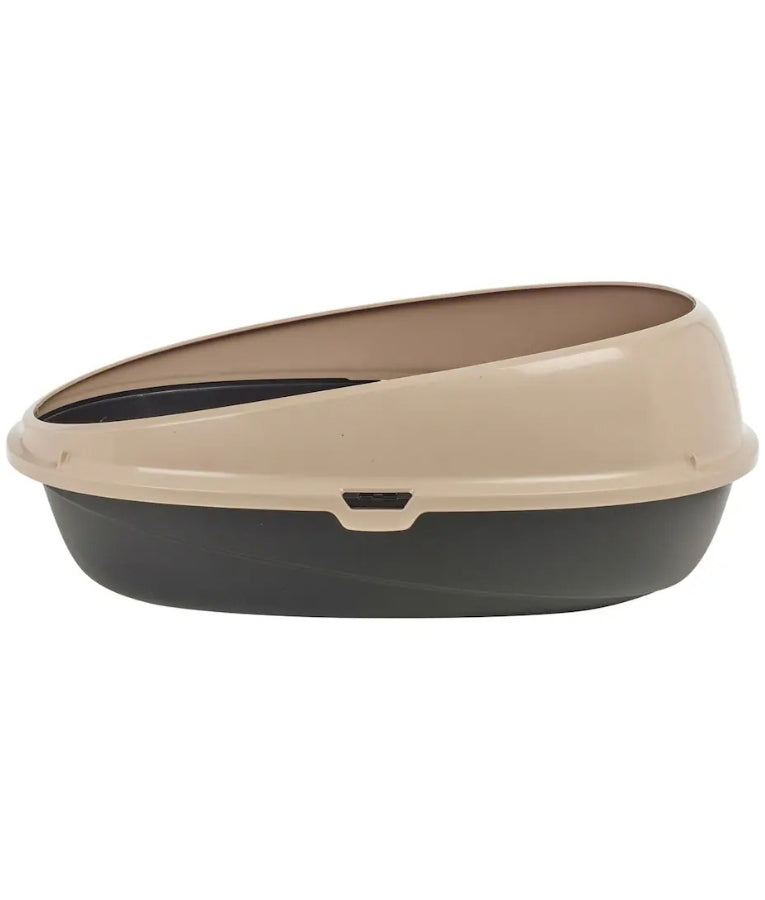 Bergamo - Pin Up Cat Litter Box, High-Rim Open Tray in Mocaccino, For Cats - 59 × 39.5 × 24 cm