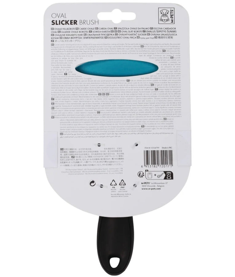 M-Pets - Hairdo Oval Slicker Brush, Ergonomic Detangling Design, For Dogs & Cats - S - L
