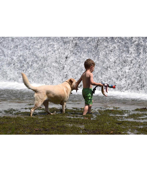 Spunky Pup - Fly & Fetch Rope Duck, Floating Launching Squeaky Dog Toy