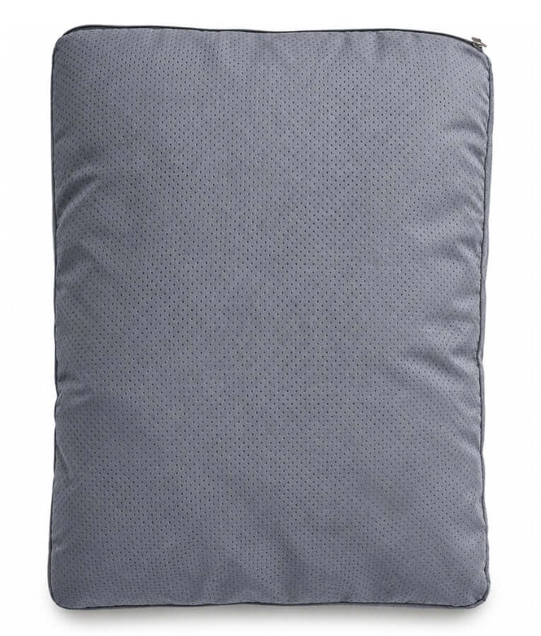 King Queen - Pet Cushion Bed, Removable Washable Cover, Grey & Navy - 65 × 50 × 15 cm