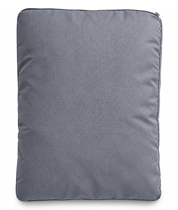 King Queen - Pet Cushion Bed, Removable Washable Cover, Grey & Navy - 65 × 50 × 15 cm