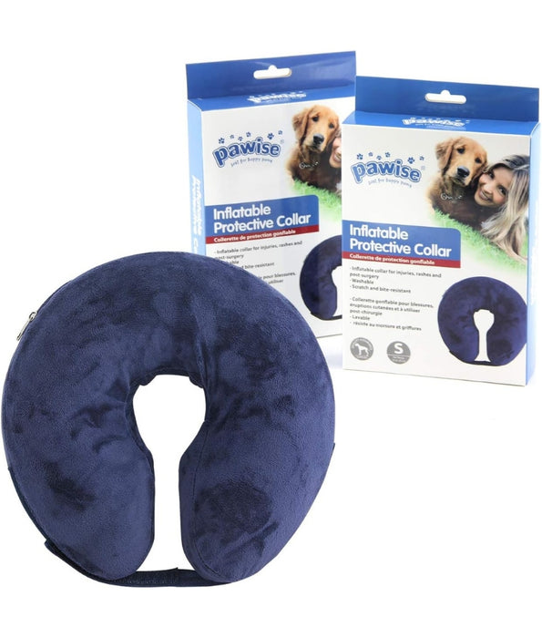 Pawise - Inflatable Protective E-Collar, Soft Plush Adjustable Recovery Collar, For Dogs & Cats - S, M, L