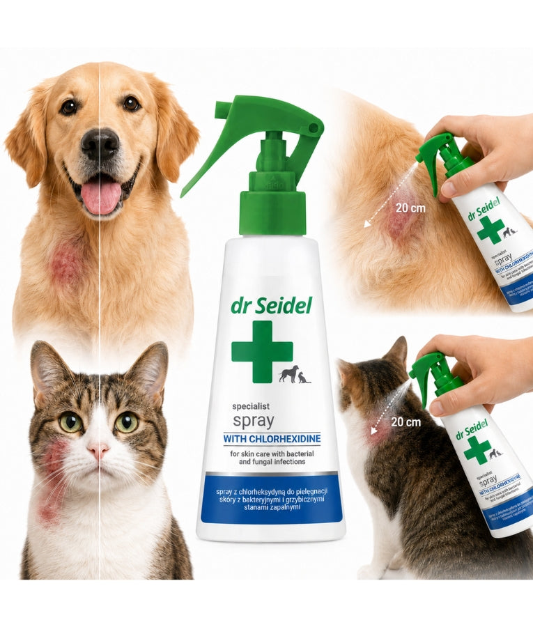 Dr. Seidel - Specialist Derma Spray With Chlorhexidine, Antibacterial & Antifungal Skin Care Spray, For Dogs & Cats - 500 ml