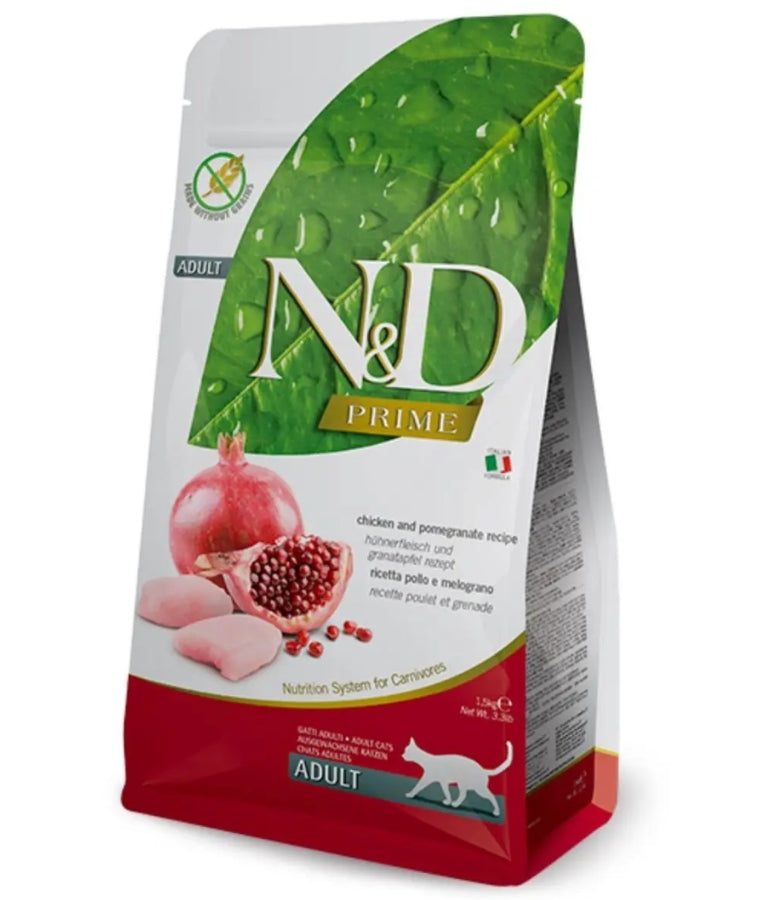 Farmina - N&D Prime Chicken & Pomegranate, Grain-Free Adult Dry Cat Food - 1.5 kg
