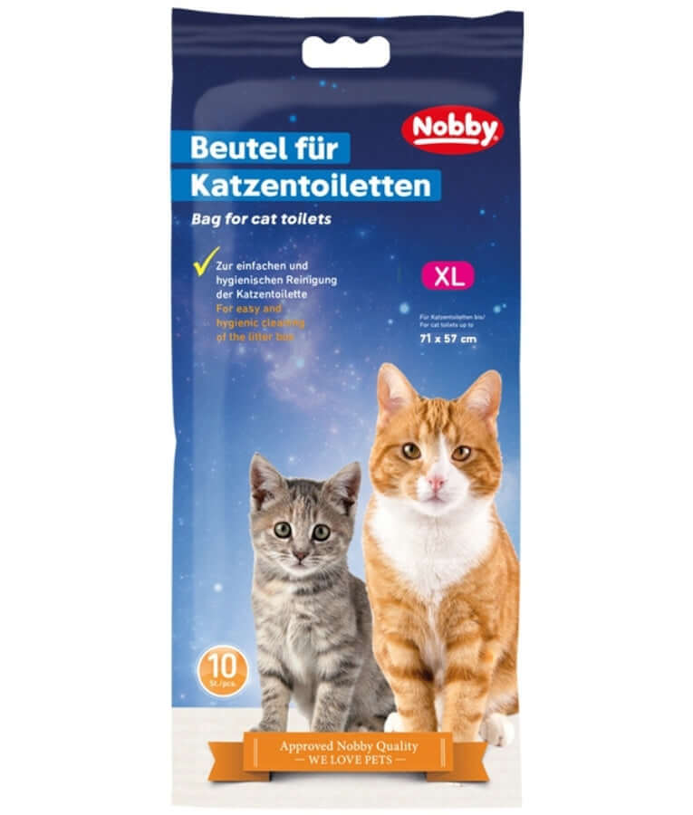 Nobby - Cat Litter Tray Bags, Hygienic Liners for Cat Toilets up to 59 x 45 cm - Pack of 10 - L, XL