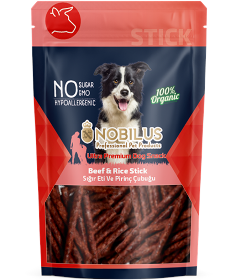 Nobilus - Beef and Rice Stick With Duck Breast, Hypoallergenic, All Life Stages, Dog Treats - 80g