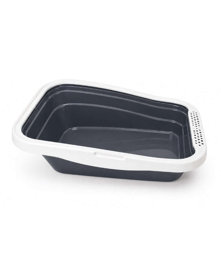 MPS Italia - Nella Cat Litter Box – Open Tray with Anti-Splash Rim, Easy-Clean Design – 56 × 37 × 18 cm (Color Selected Randomly)