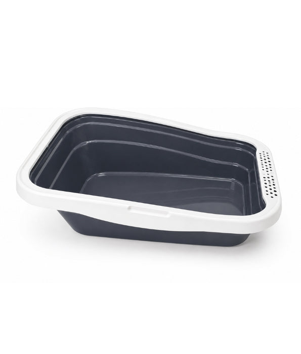 MPS Italia - Nella Cat Litter Box – Open Tray with Anti-Splash Rim, Easy-Clean Design – 56 × 37 × 18 cm (Color Selected Randomly)