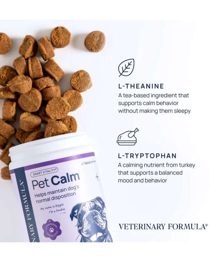 Synergy Labs - Pet Calm Soft Chews, L-Theanine & L-Tryptophan for Stress Relief, Dogs - 60 Soft Chews