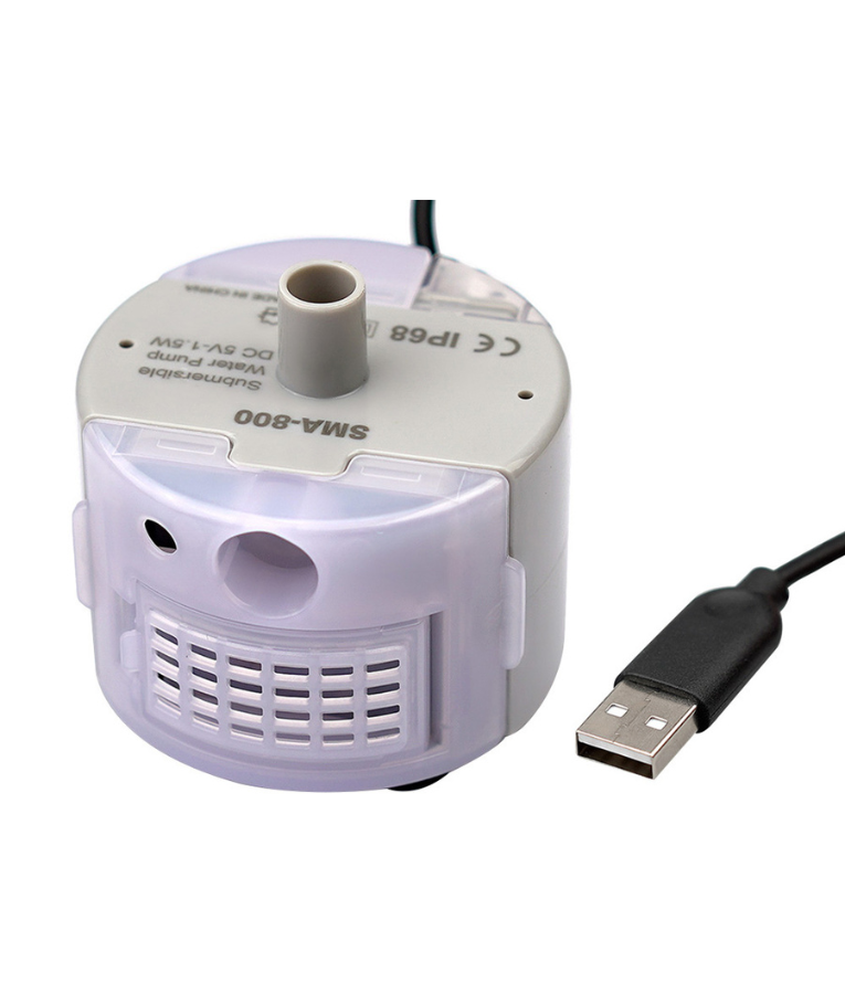 SMA-800 Water Pump - Submersible USB, DIY Replacement for Pet Water Fountains - DC 5V/1A, 160L/H