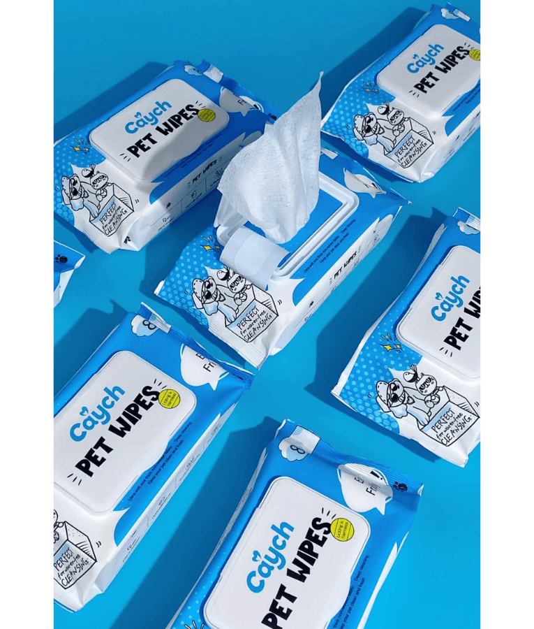 Caych - Pet Wipes, Plant-Based Aloe Vera Hypoallergenic & Alcohol-Free Cleansing Wipes, For Dogs & Cats - 80 Sheets