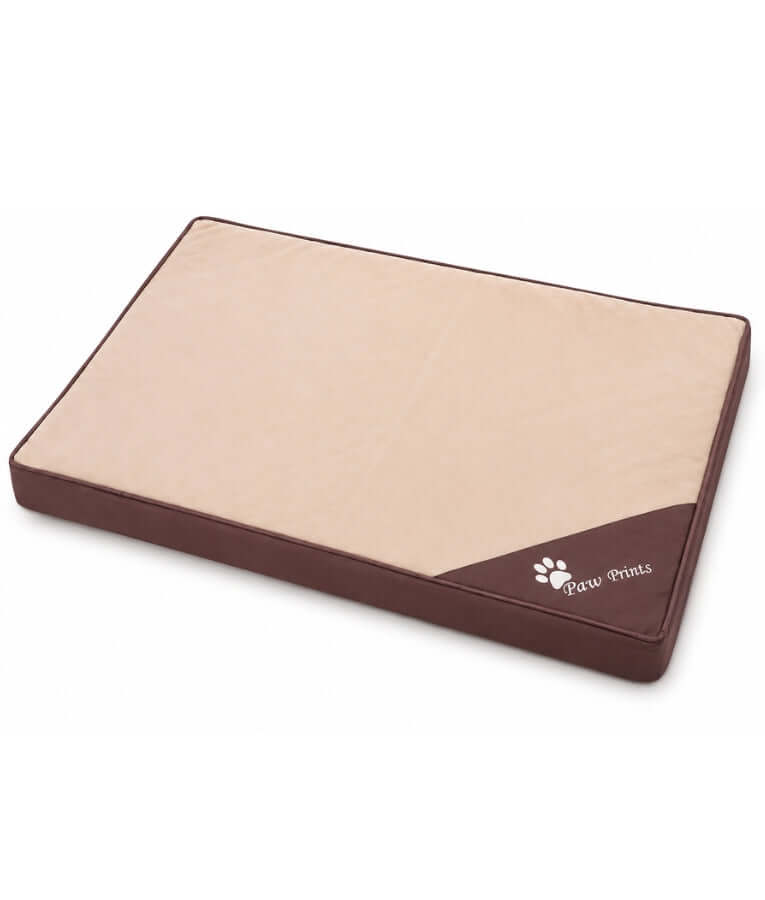 King Queen - Foam Mattress Dog Bed, Removable Zipper Cover, Caramel Latte - 90 × 65 × 8 cm
