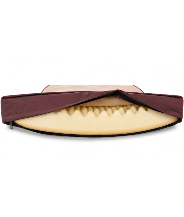 King Queen - Foam Mattress Dog Bed, Removable Zipper Cover, Caramel Latte - 90 × 65 × 8 cm
