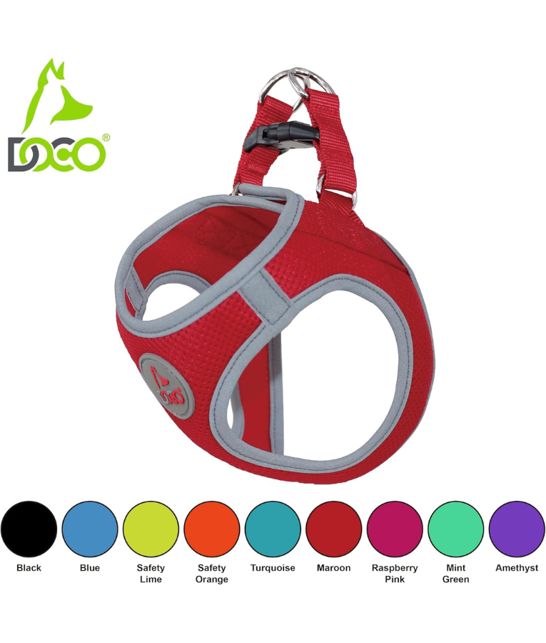 Doco - Athletica Quick Fit Dog Red Harness XXS, XS, S, M, L