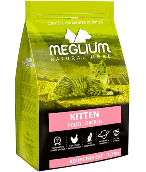 Meglium natural meal kitten food with chicken, high quality kitten food, complete balanced nutrition, 1.5kg.