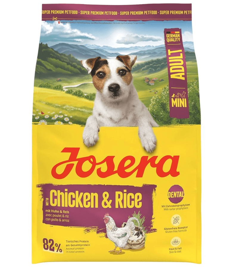 Josera - Miniwell Dry Dog Food – Poultry & Rice Small-Breed Adult, Small Kibble Size for Dental & Skin Support – 4.5 kg