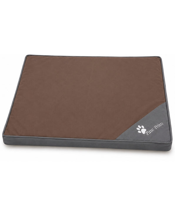 King Queen - Foam Mattress Dog Bed, Removable Zipper Cover, Dark Coffee - 90 × 65 × 8 cm