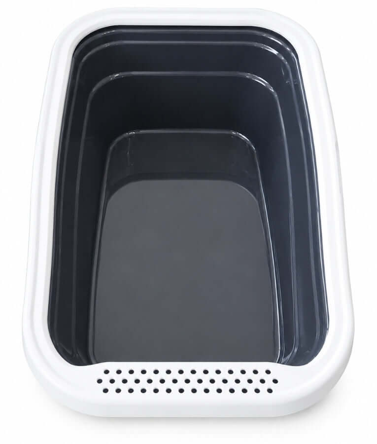 MPS Italia - Nella Cat Litter Box – Open Tray with Anti-Splash Rim, Easy-Clean Design – 56 × 37 × 18 cm (Color Selected Randomly)
