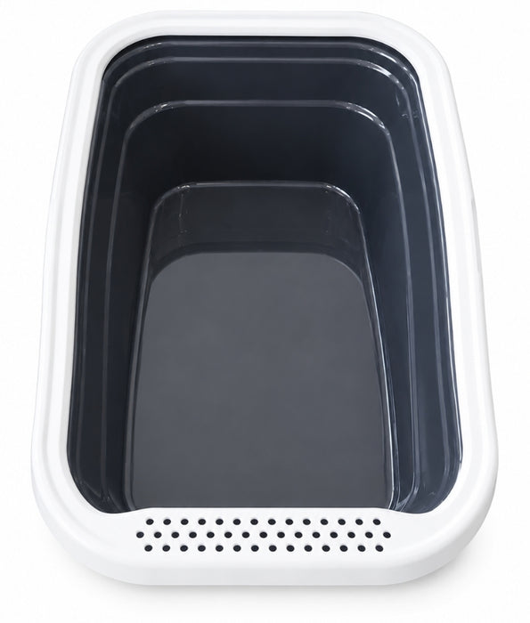 MPS Italia - Nella Cat Litter Box – Open Tray with Anti-Splash Rim, Easy-Clean Design – 56 × 37 × 18 cm (Color Selected Randomly)