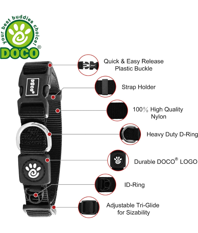 Doco - Dog Nylon Collar Pink