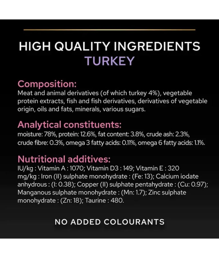 Pro Plan - Adult Delicate Digestion Wet Cat Food, Turkey & Oceanfish in Gravy, Sensitive Stomach Formula, For Cats - 10 x 85 g